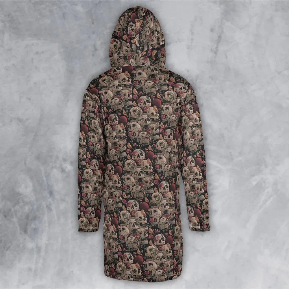 Life Grows Through Death Skull Hooded Cloak Coat - 3