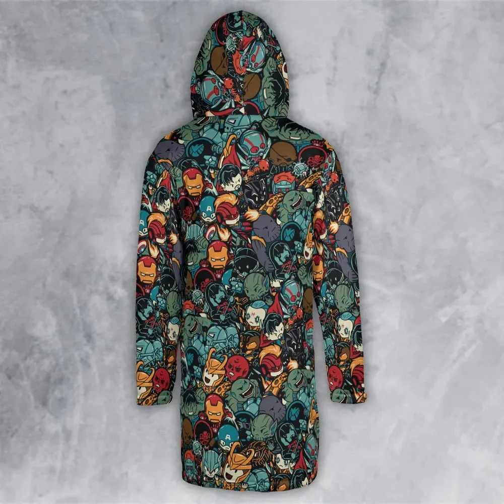 Marvelous Chibi Characters Pattern Hooded Cloak Coat - 3