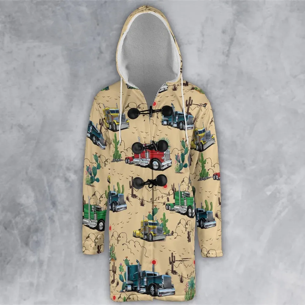 Peterbilt Semi Truck Pattern Hooded Cloak Coat - 2