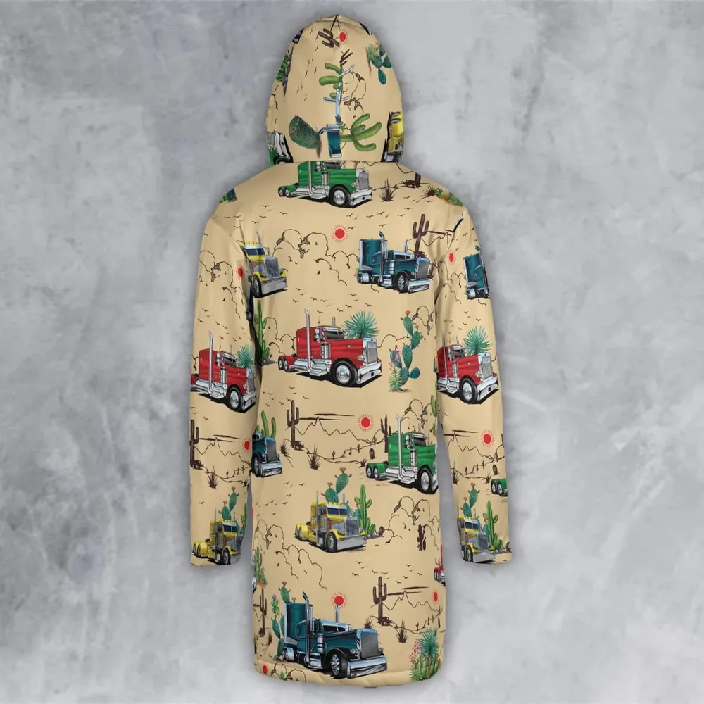 Peterbilt Semi Truck Pattern Hooded Cloak Coat - 3