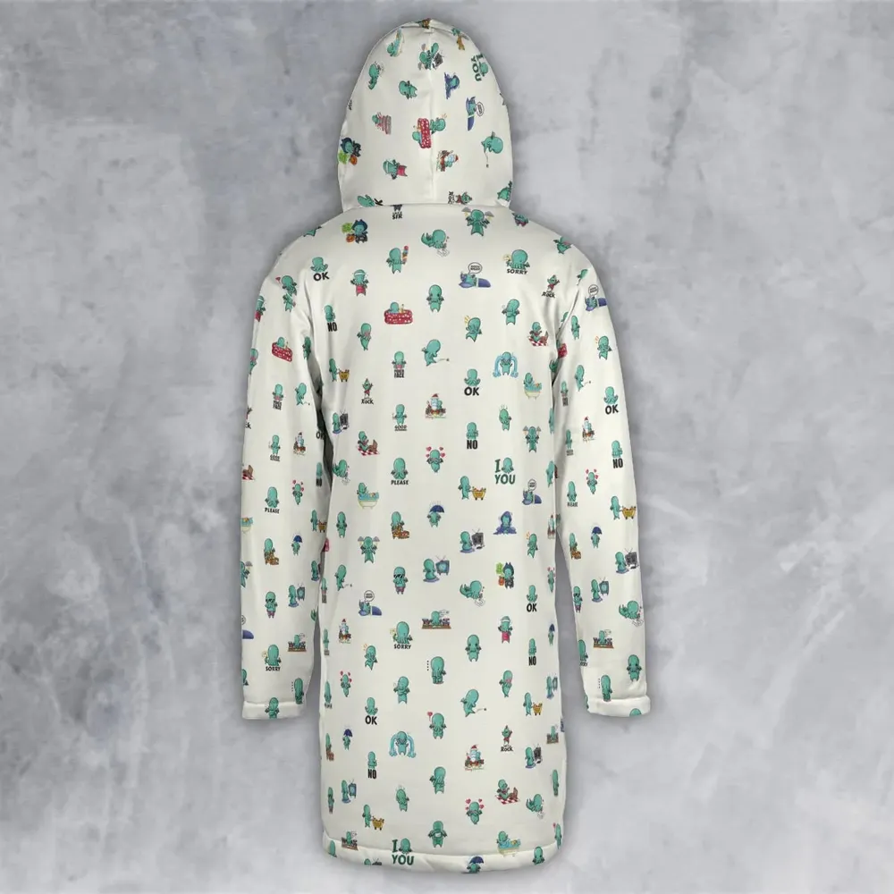 Kawai Cthulhu Pattern Hooded Cloak Coat - 3