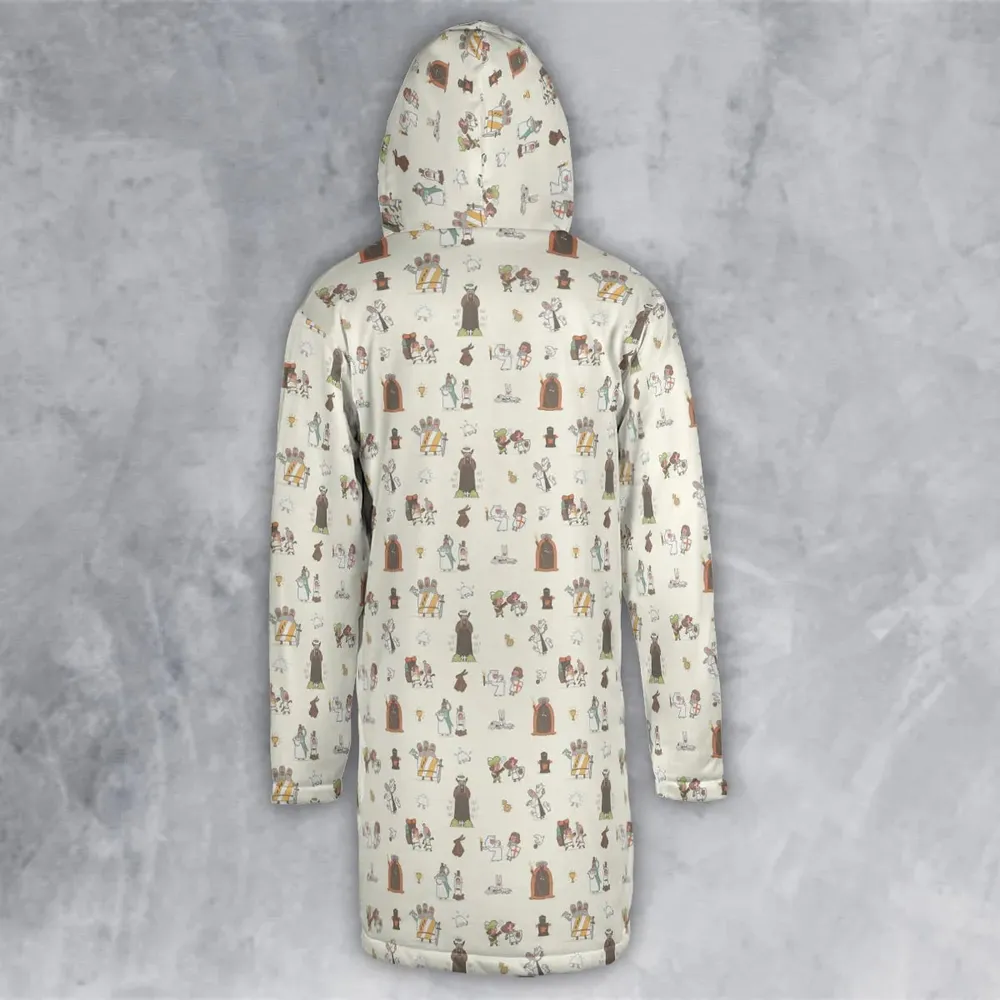 The Holy Grail Pattern Monty Python Button Down Hooded Cloak Coat - 3