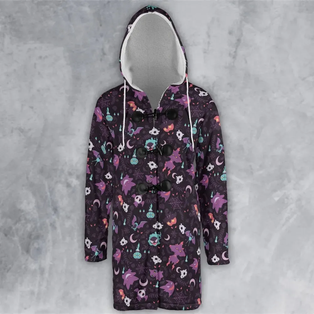Lavender Town Pokemon Pattern Hooded Cloak Coat - 2