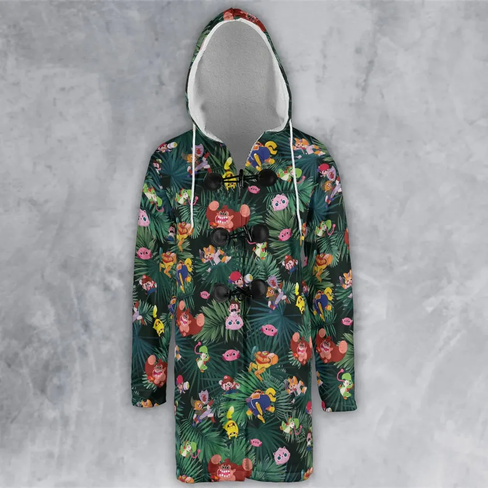 Video Game Characters Pattern Hooded Cloak Coat - 2