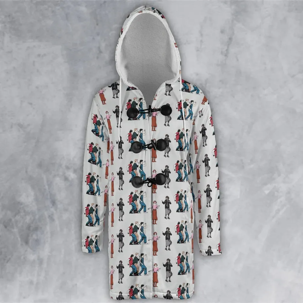 The Breakfast Club Characters Pattern Hooded Cloak Coat - 2