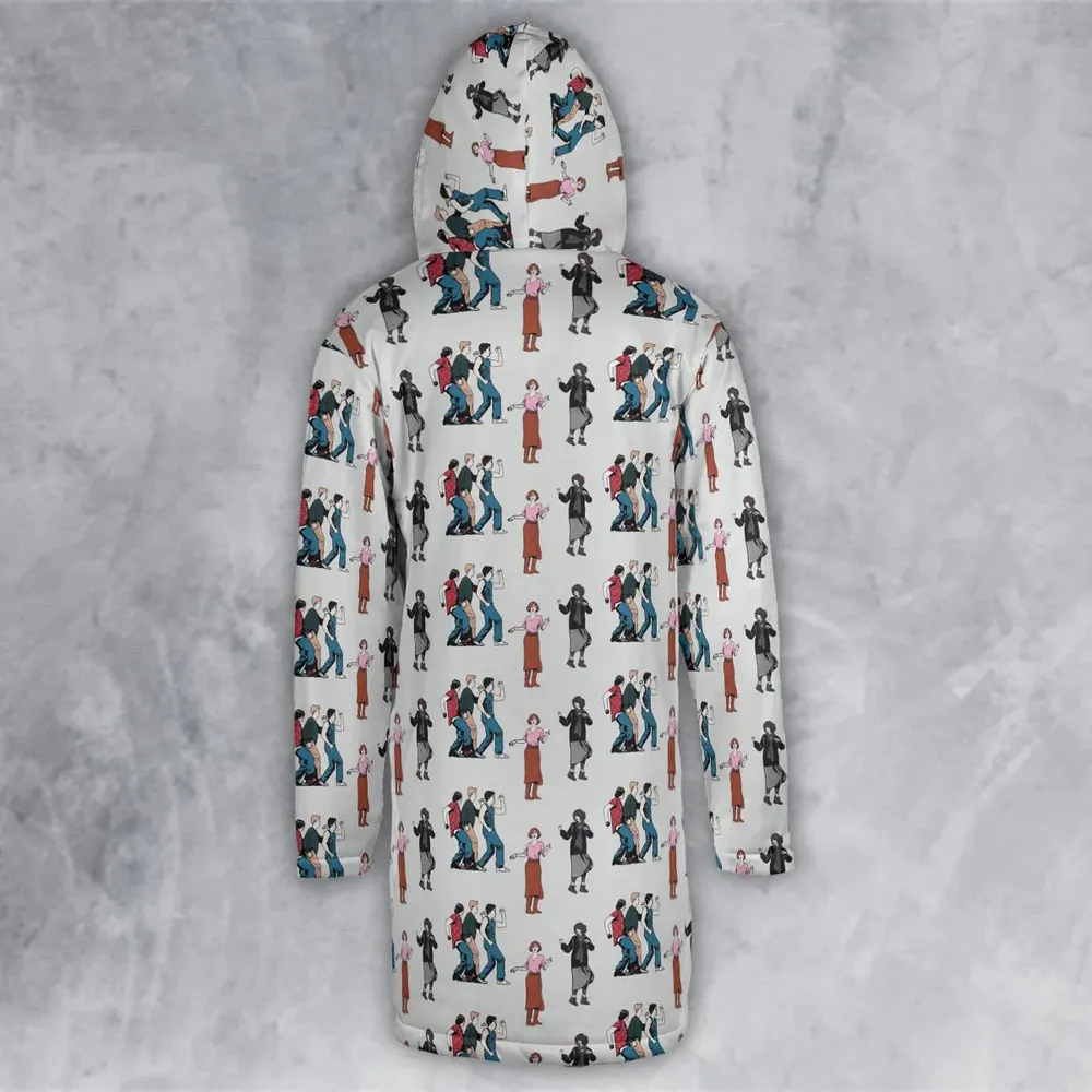 The Breakfast Club Characters Pattern Hooded Cloak Coat - 3