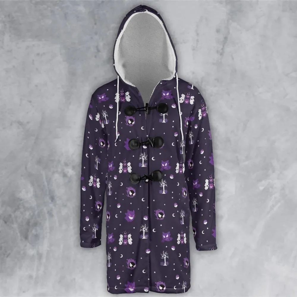 Gengar Pokemon Pattern Hooded Cloak Coat - 2