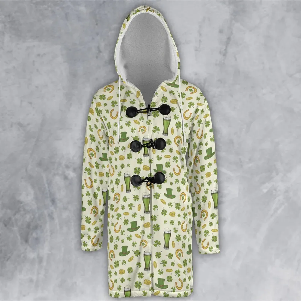 St.Patrick’s Day Pattern Hooded Cloak Coat - 2
