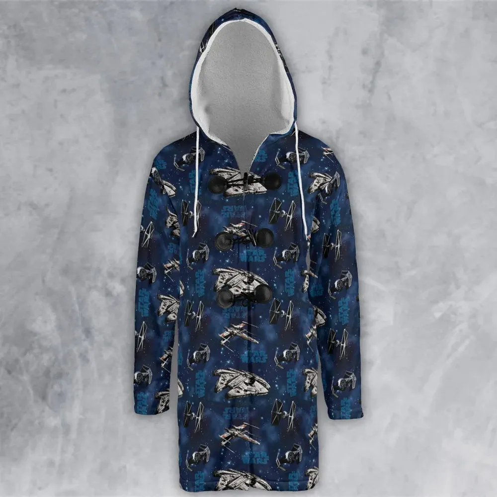 Star Wars Ships Pattern Hooded Cloak Coat - 2