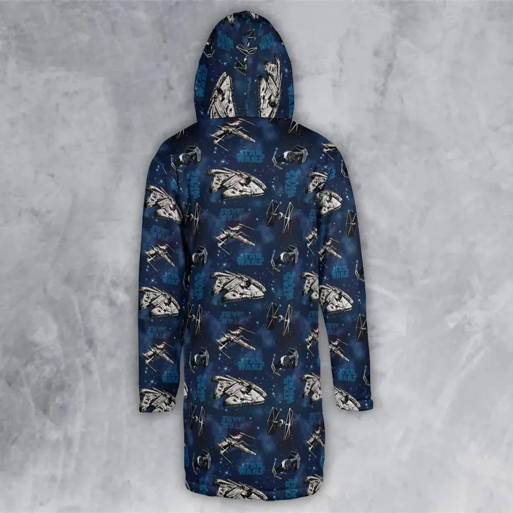 Star Wars Ships Pattern Hooded Cloak Coat - 3