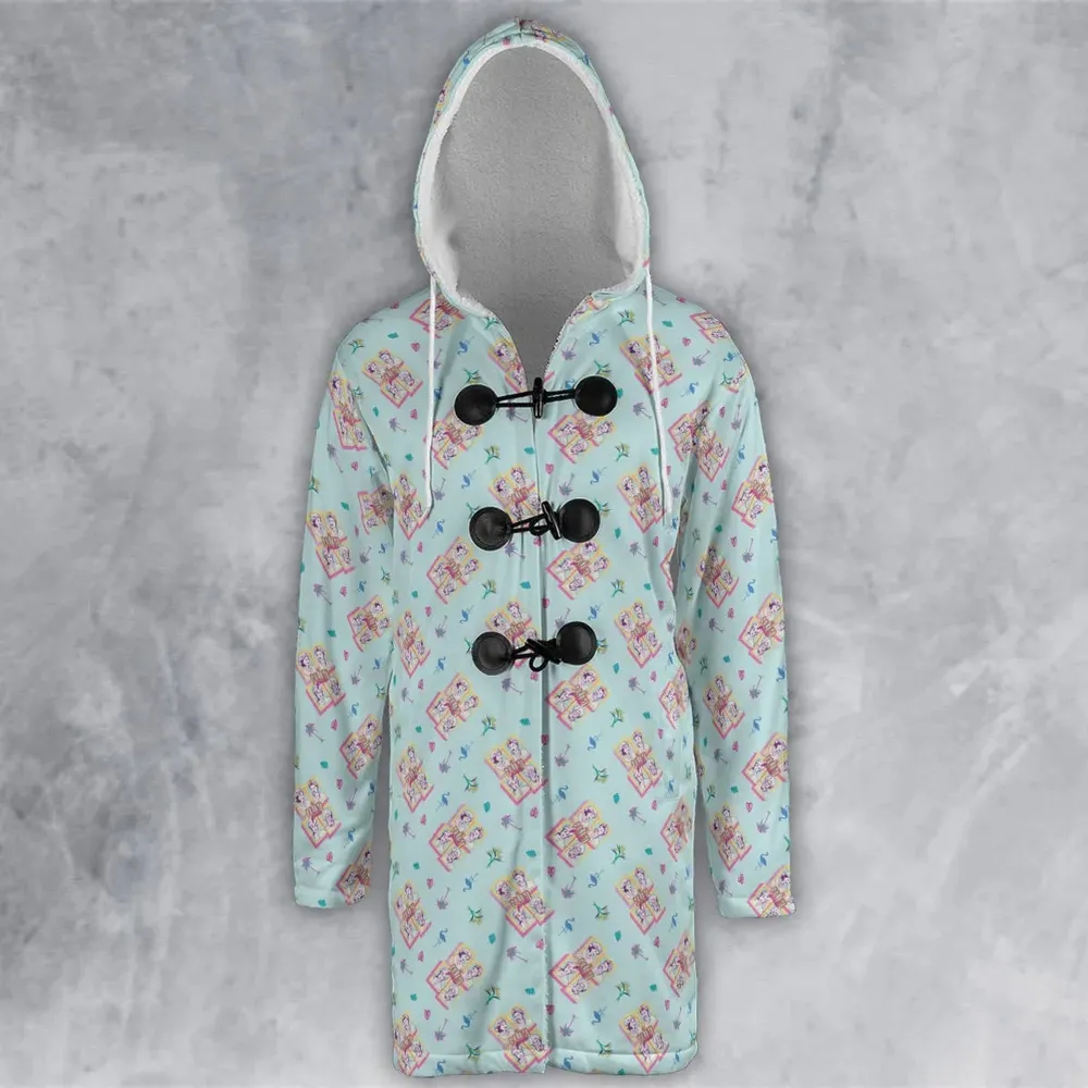 Golden Girls Patterned Hooded Cloak Coat - 2