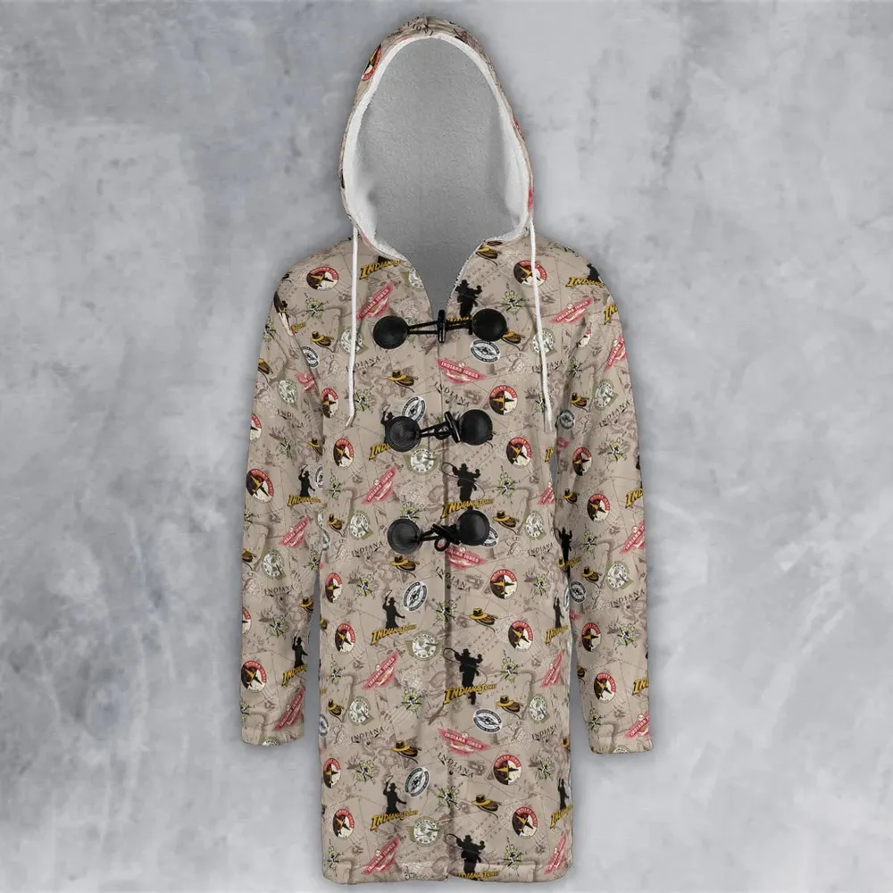 Indiana Jones Patterns Hooded Cloak Coat - 2