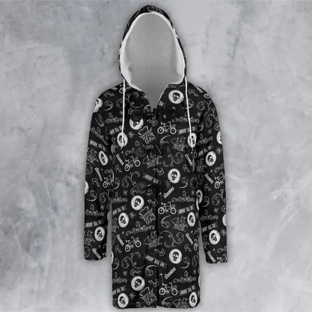 Never Say Die The Goonies Pattern Hooded Cloak Coat - 2