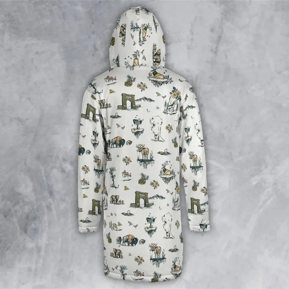 Yellowstone National Park Pattern Hooded Cloak Coat - 3