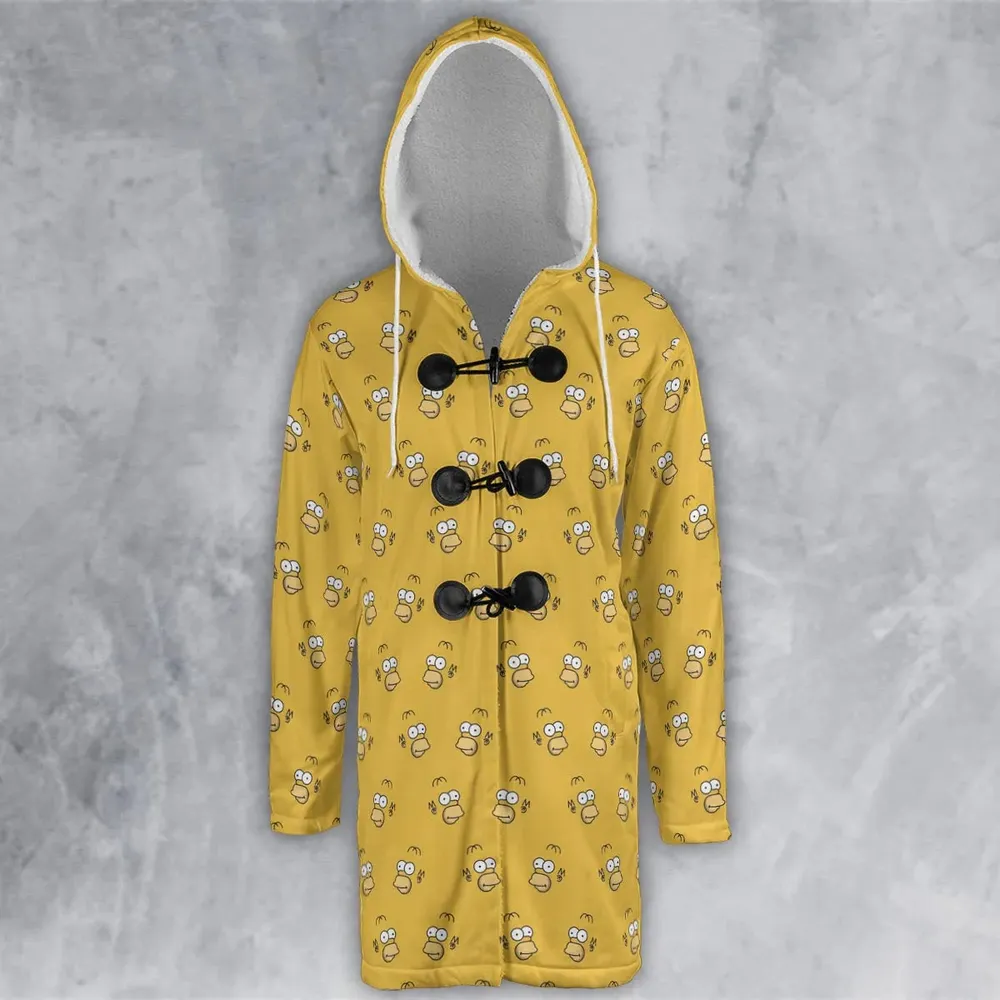 Homer Simpson Pattern Hooded Cloak Coat - 2