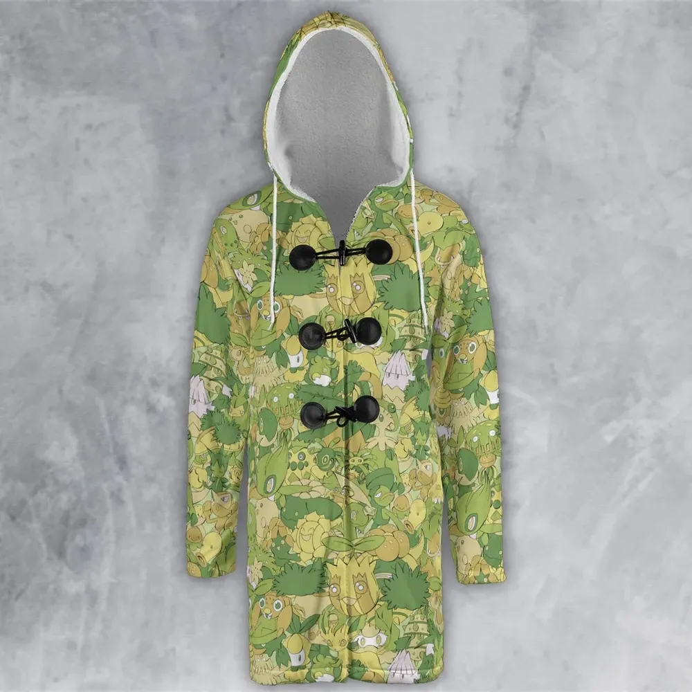 Grass Pokemon Pattern Hooded Cloak Coat - 2