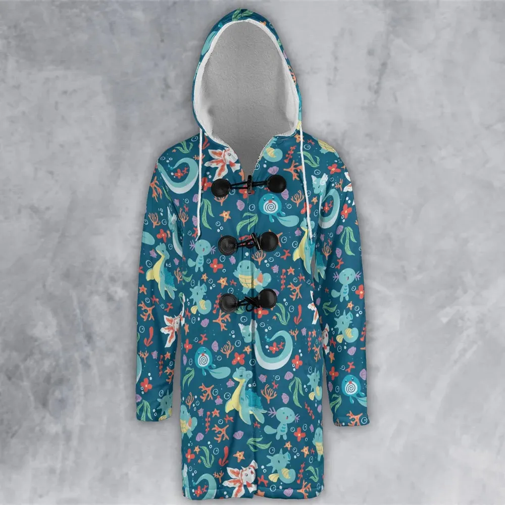 Water Pokemon Pattern Hooded Cloak Coat - 2