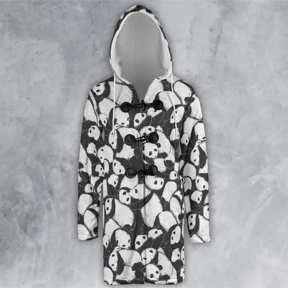 Lazy Day Panda Pattern Hooded Cloak Coat - 2