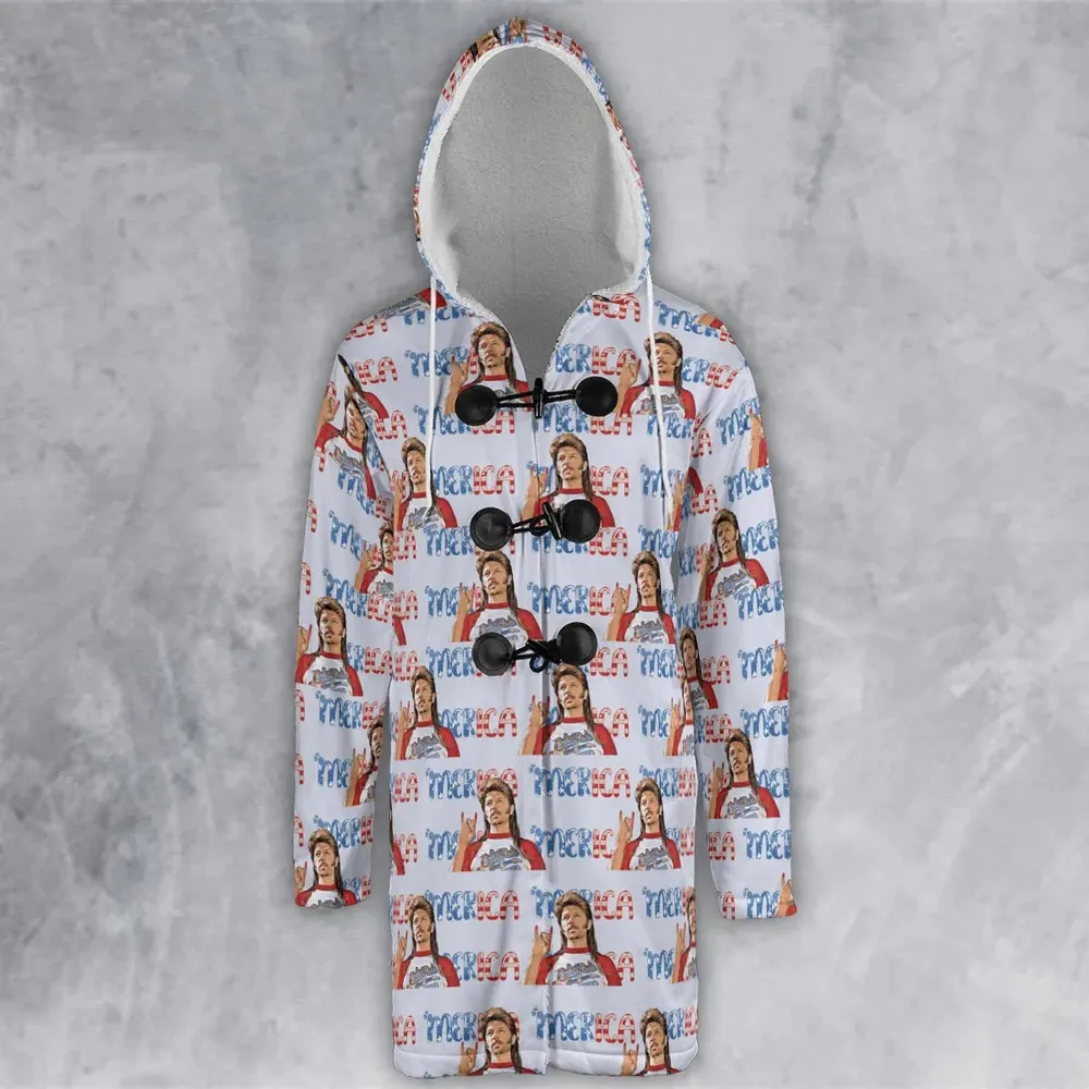 Joe Dirt 'Merica 4th Of July Pattern Hooded Cloak Coat - 2