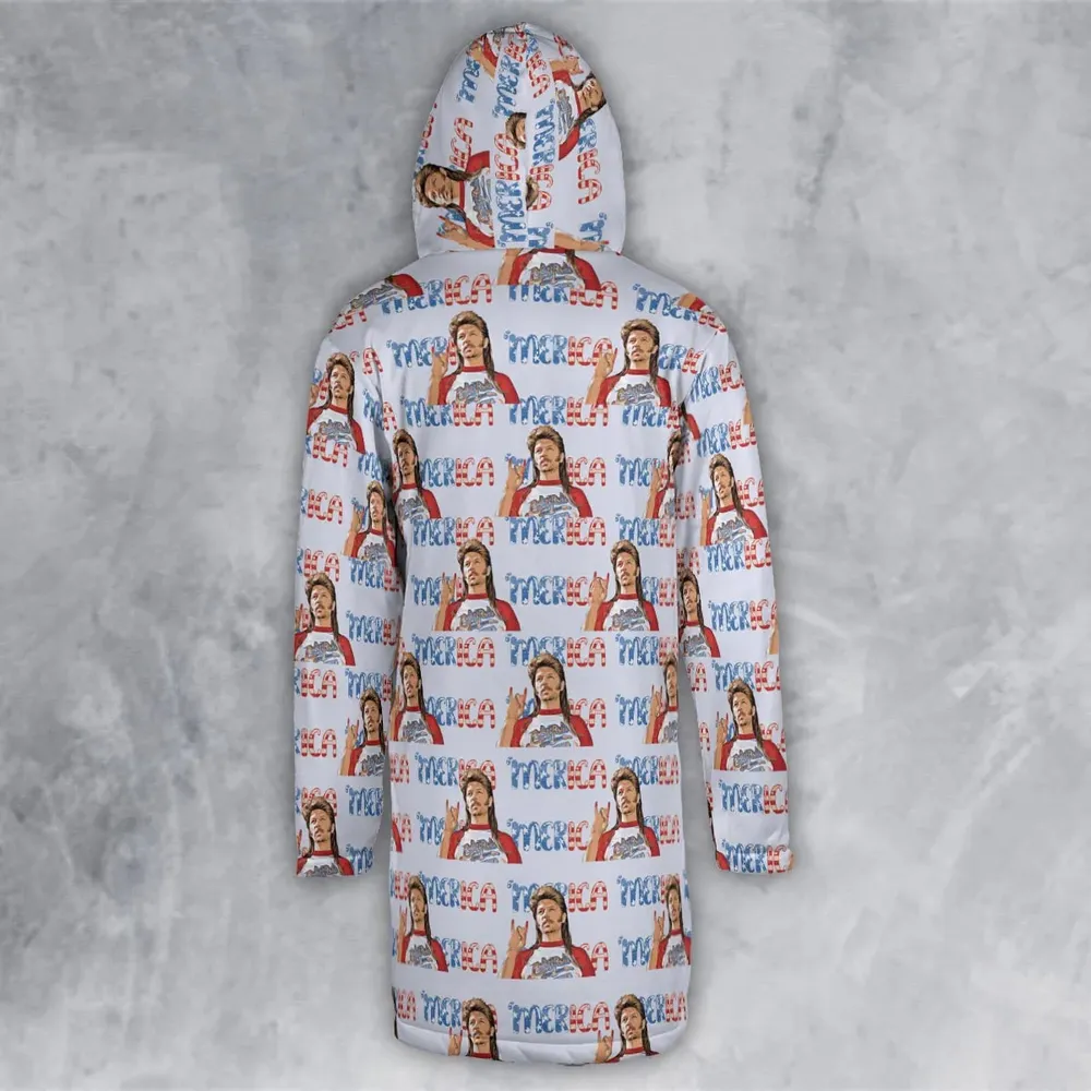 Joe Dirt 'Merica 4th Of July Pattern Hooded Cloak Coat - 3