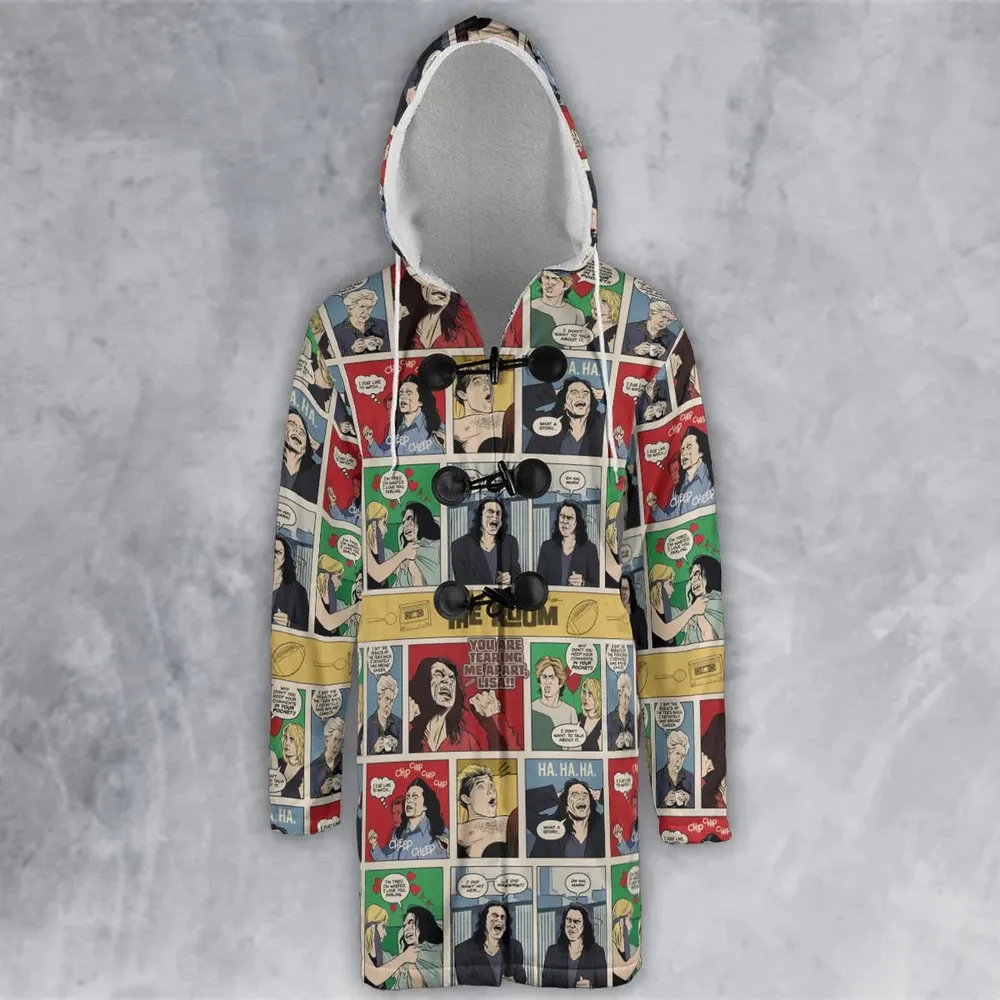 The Room Comic Style Hooded Cloak Coat - 2