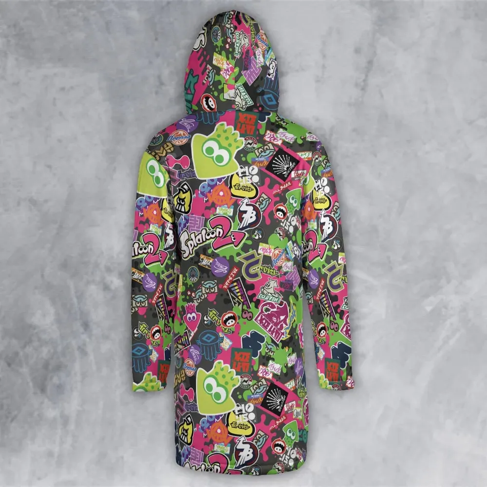 Splatoon Video Game Pattern Hooded Cloak Coat - 3