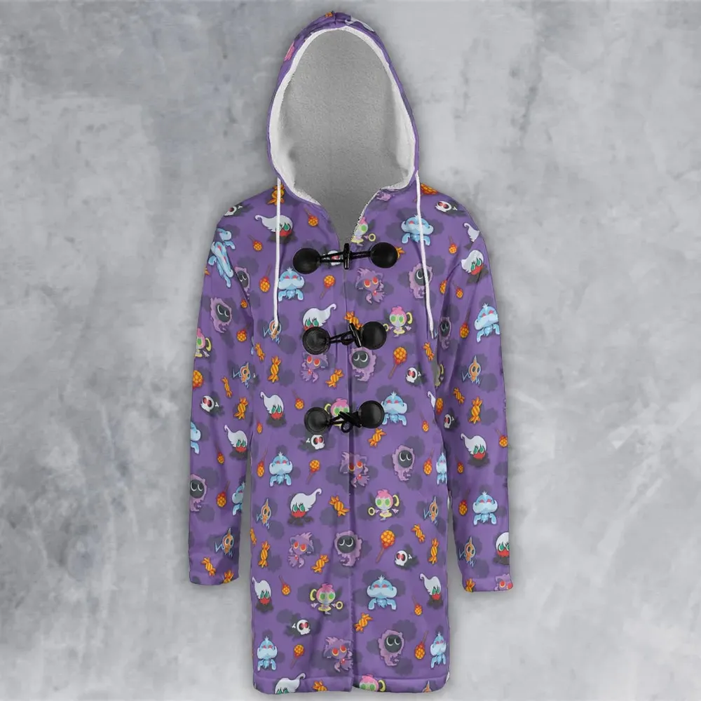 Team Purple Pokemon Pattern Hooded Cloak Coat - 2