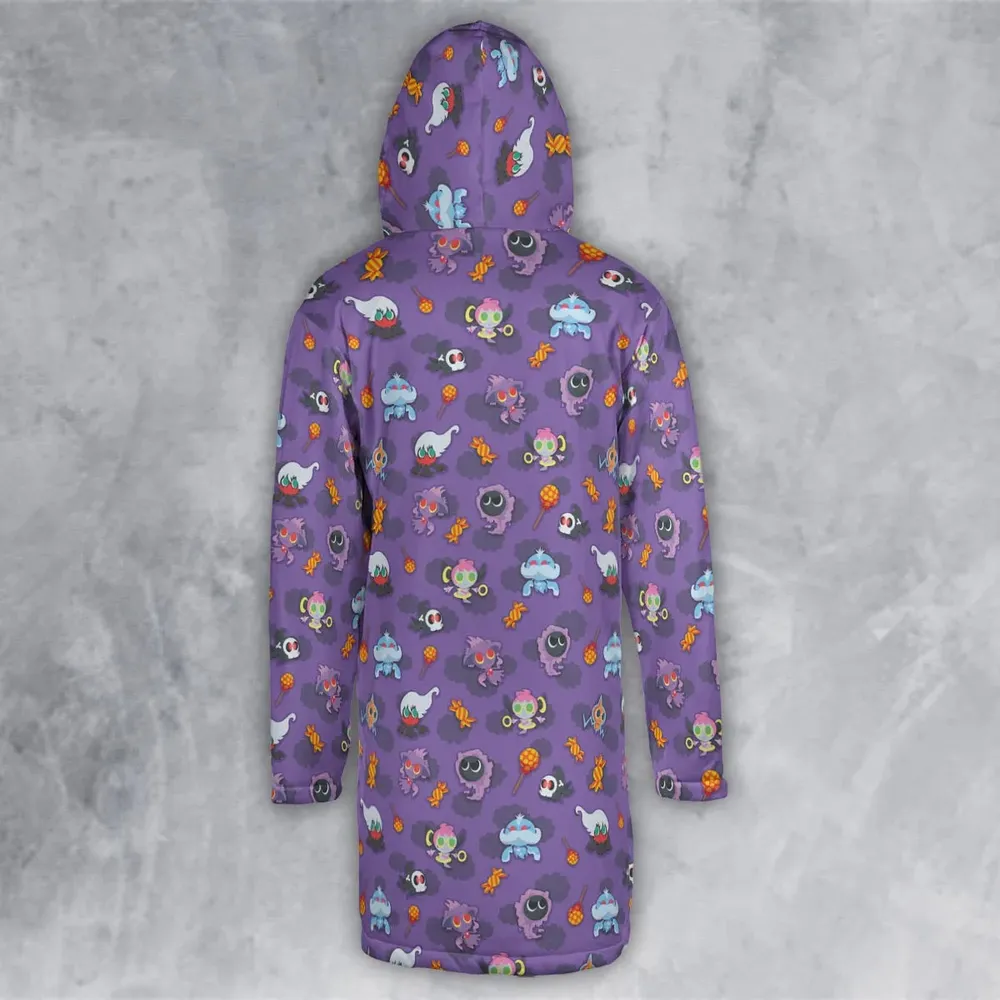 Team Purple Pokemon Pattern Hooded Cloak Coat - 3