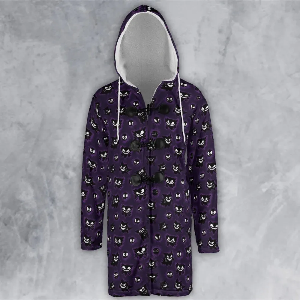 Gastly Haunter and Gengar Pokemon Pattern Hooded Cloak Coat - 2