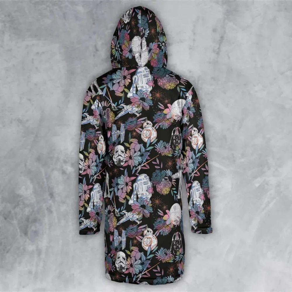 Floral Wars Dark Side Star Wars Pattern Hooded Cloak Coat - 3