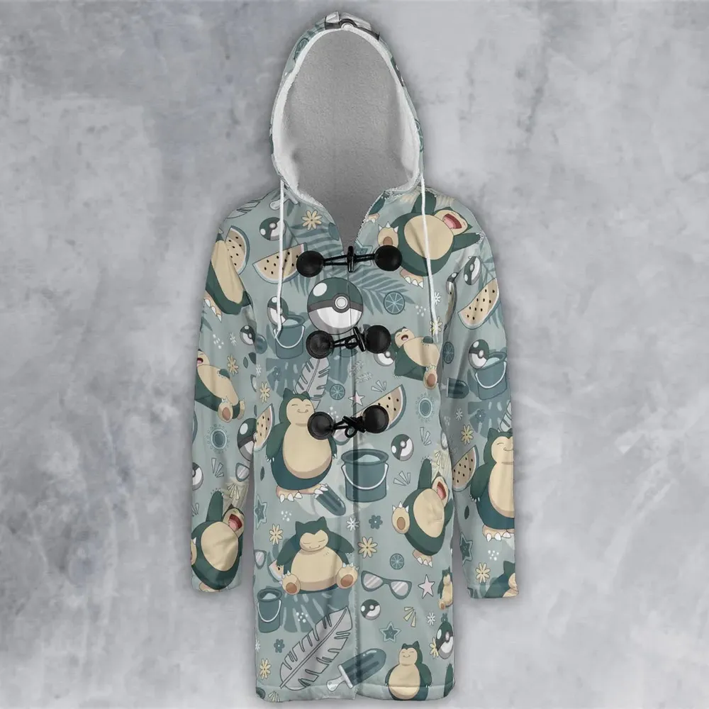 Summer Relax Snorlax Pokemon Hooded Cloak Coat - 2