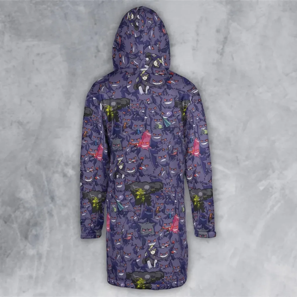 Gengars Pokemon Pattern Hooded Cloak Coat - 3