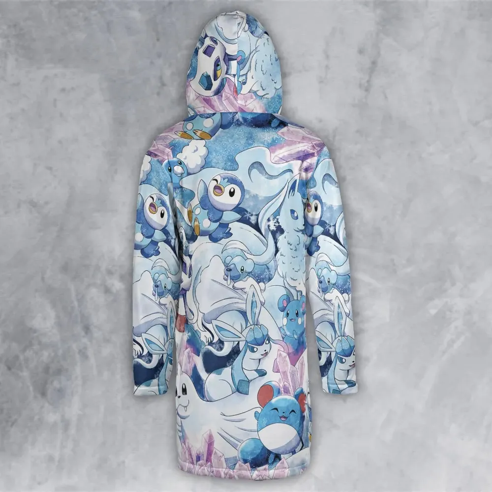 Winter Friends Pokemon Pattern Hooded Cloak Coat - 3