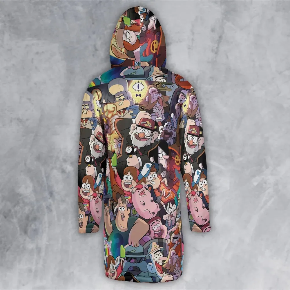Gravity Falls Characters Pattern Hooded Cloak Coat - 3
