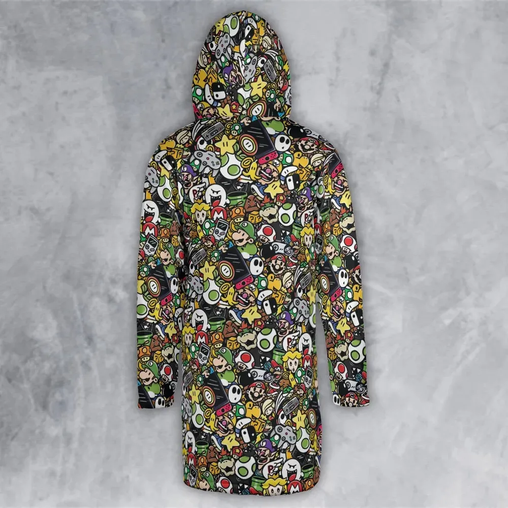 Super Mario Characters All In One Pattern Hooded Cloak Coat - 3