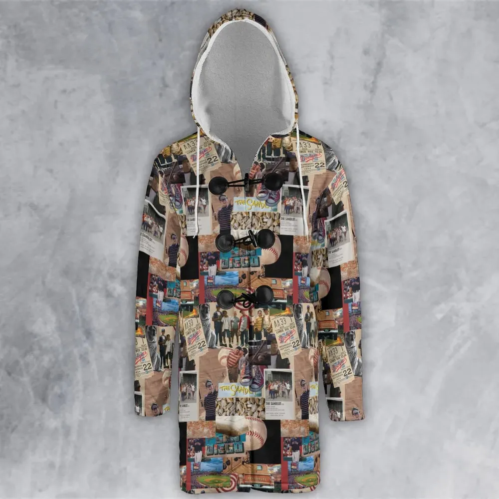 Memorable Baseball Movie Scenes Collage The Sandlot Hooded Cloak Coat - 2