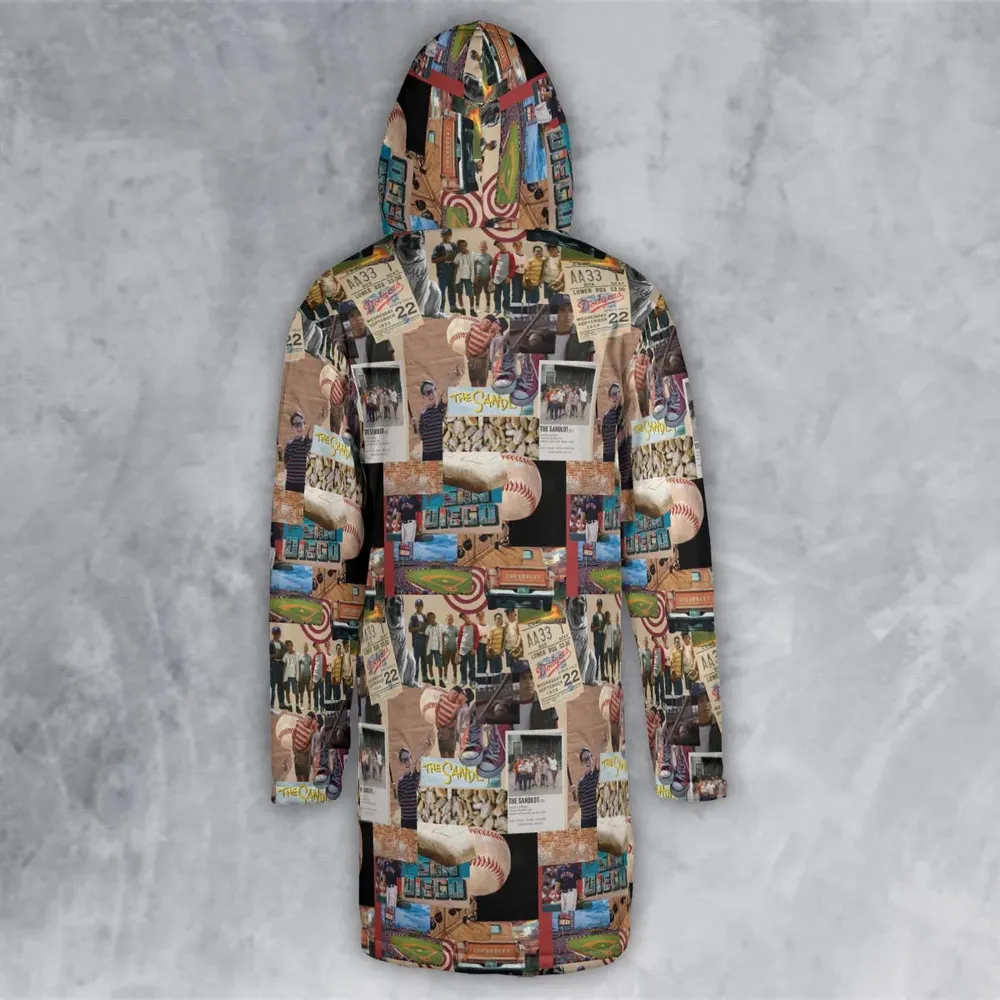 Memorable Baseball Movie Scenes Collage The Sandlot Hooded Cloak Coat - 3