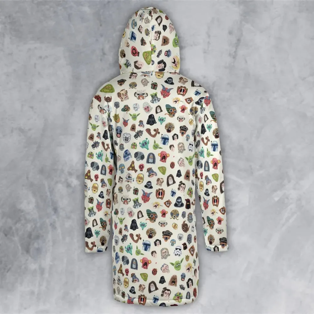 Star Wars Collage Pattern Hooded Cloak Coat - 3