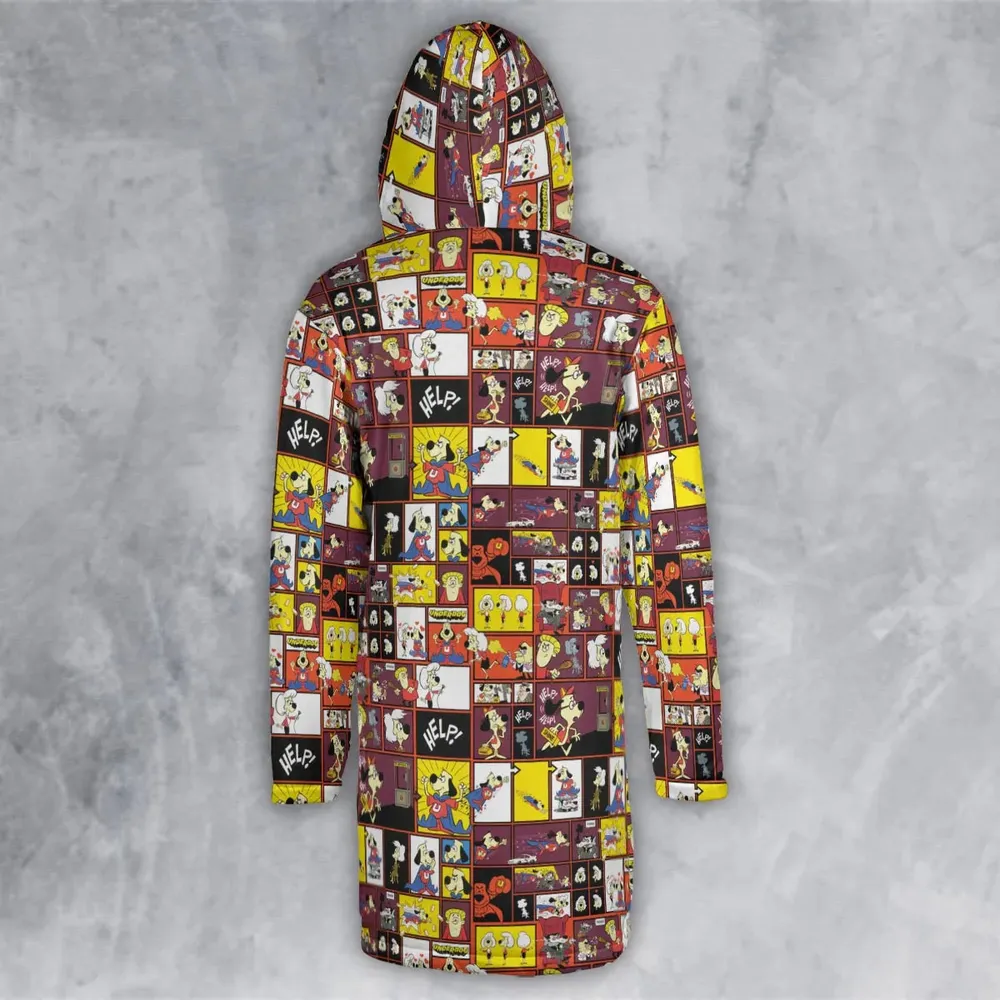 Underdog Cartoon Pattern Hooded Cloak Coat - 3