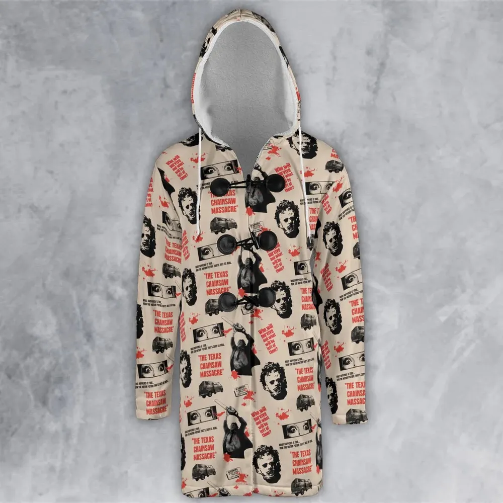 Leatherface The Texas Chainsaw Massacre Horror Pattern Hooded Cloak Coat - 2