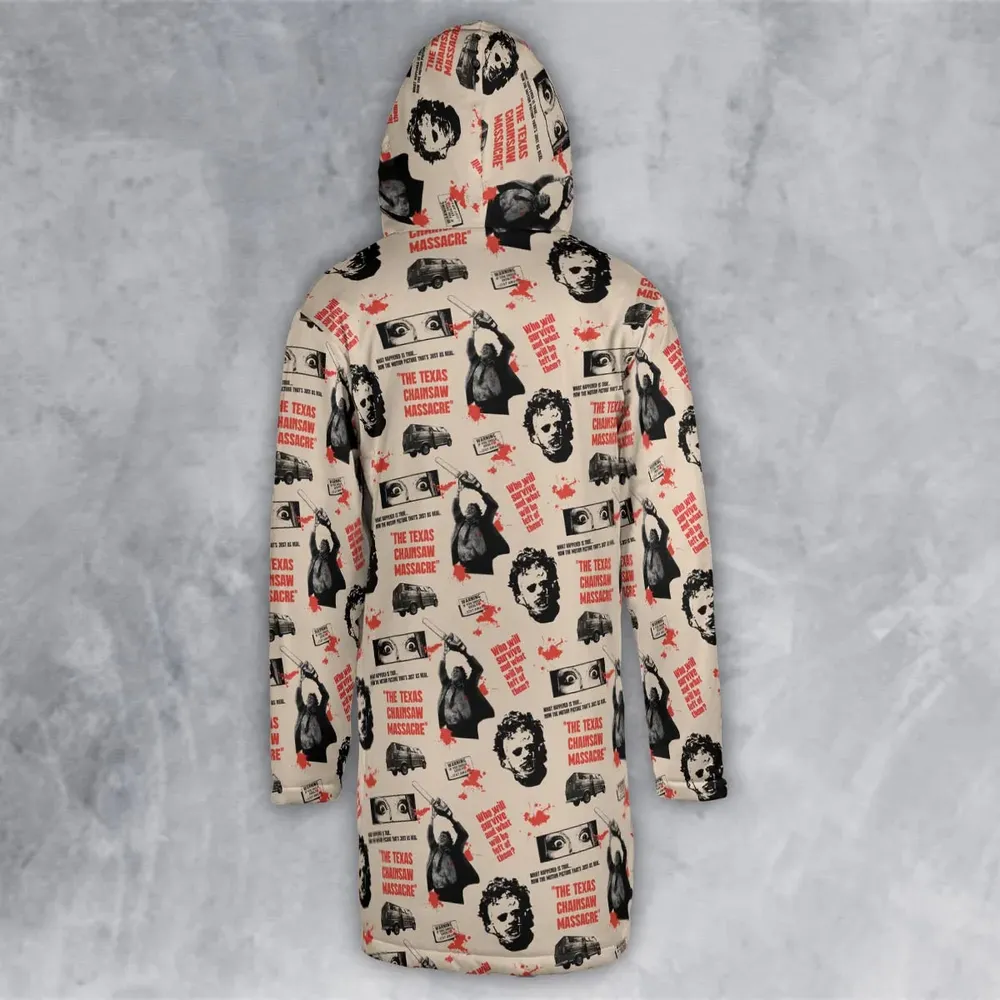 Leatherface The Texas Chainsaw Massacre Horror Pattern Hooded Cloak Coat - 3