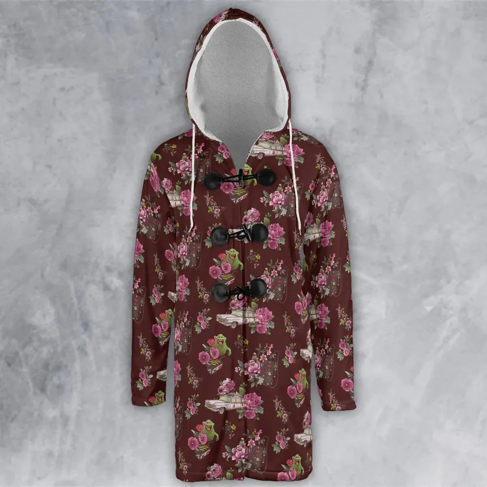 Slimer Ecto-1 Proton Pack Floral Ghostbusters Hooded Cloak Coat - 2