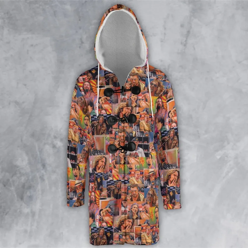 The Big Lebowski Painting Pattern Hooded Cloak Coat - 2