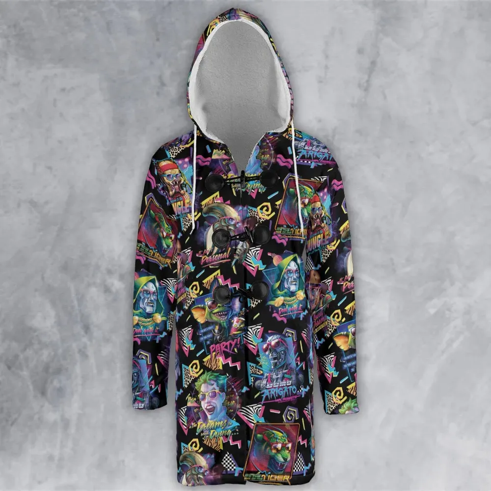 Retro Horror Characters Halloween Hooded Cloak Coat - 2