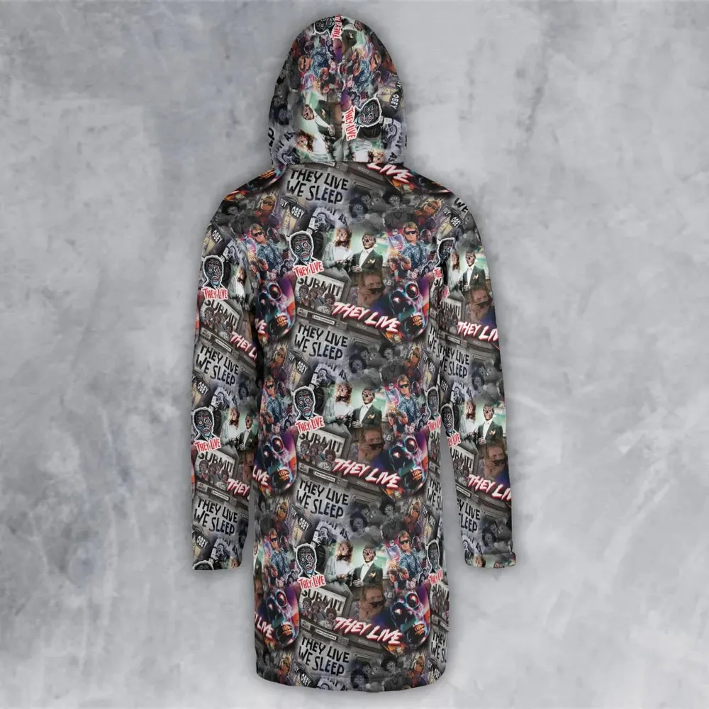 They Live Seamless Pattern Hooded Cloak Coat - 3