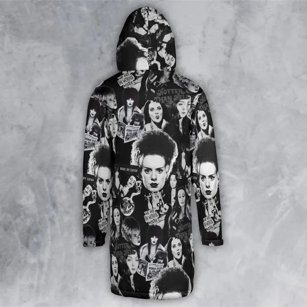 Horror Ladies Slay Collage Classic Horror Movies Hooded Cloak Coat - 3