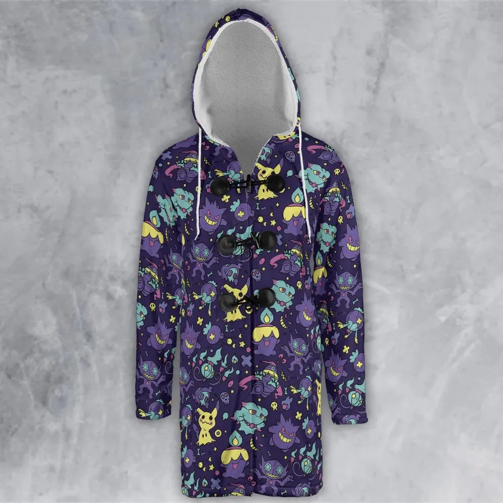 Gengar Ghost Pokemon Pattern Hooded Cloak Coat - 2