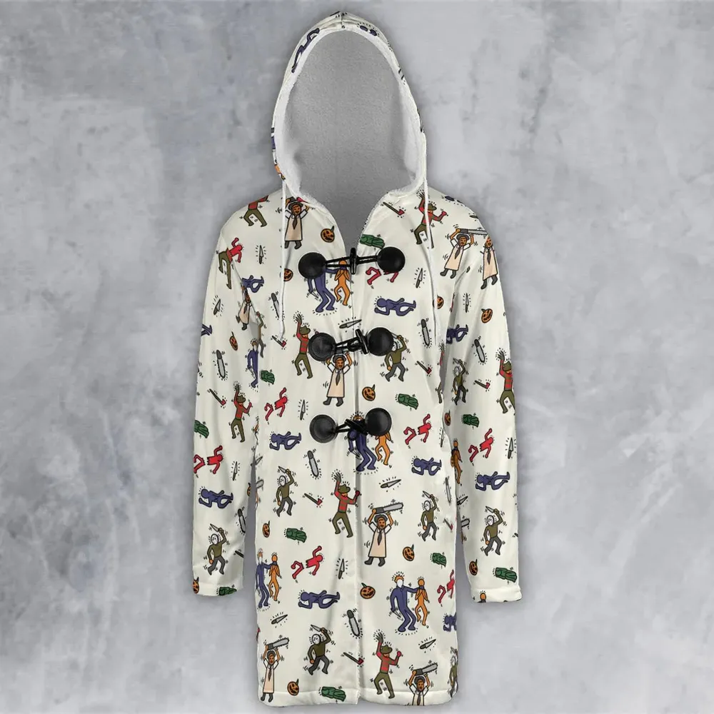 Horror Movie Pop Characters Pattern Hooded Cloak Coat - 2