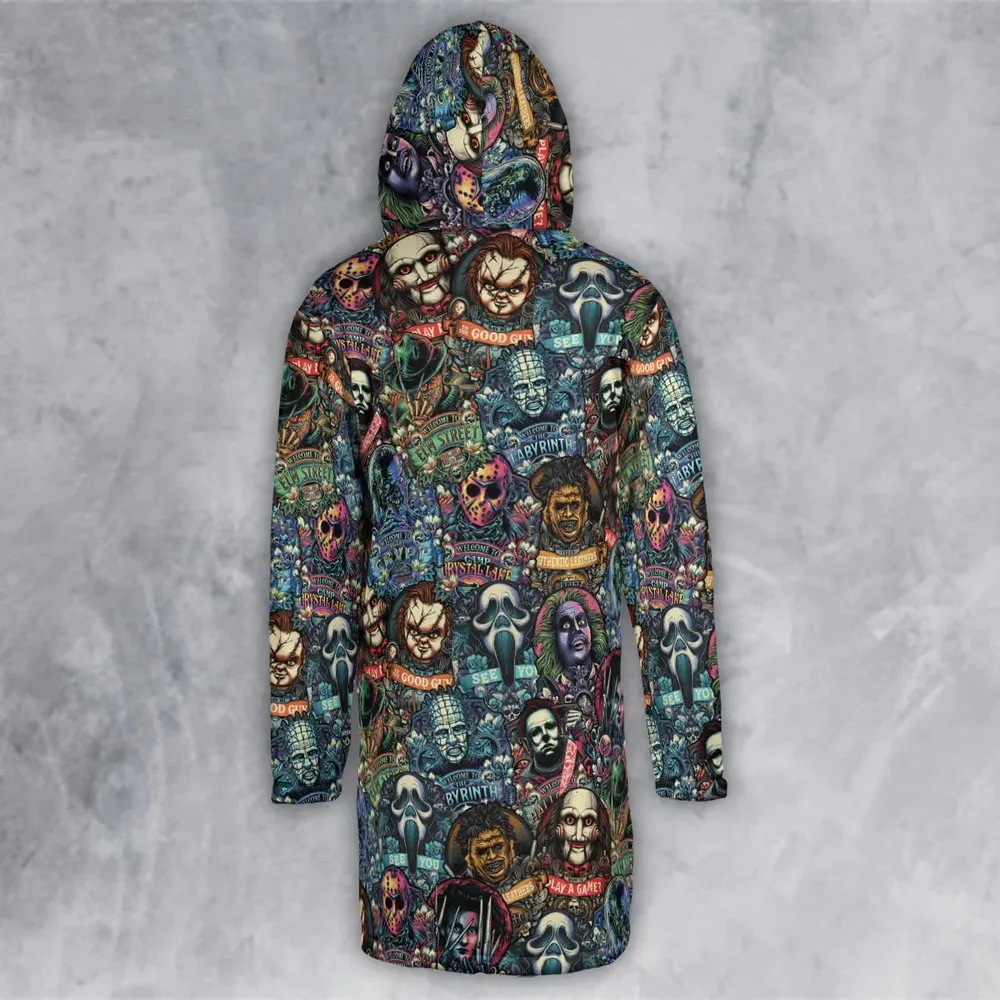 Horror Movie Characters Pattern Hooded Cloak Coat - 3