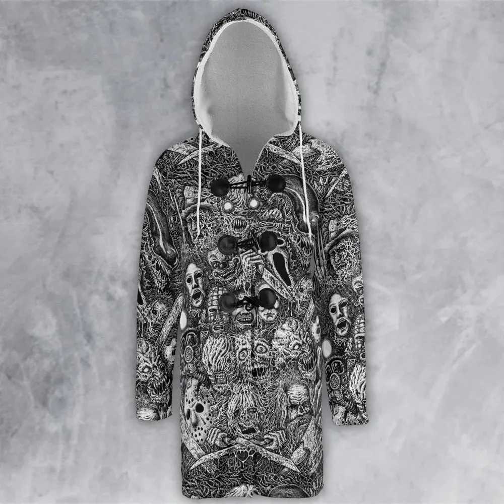 Horror Movie Assemblage Ghostface Xenomorph Pinhead Freddy Michael Myers Hooded Cloak Coat - 2